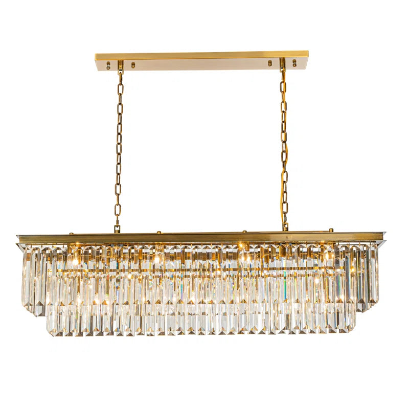 Cleaven 12 Light 50" Modern Luxury Fringe Crystal Chandelier for Dining Room