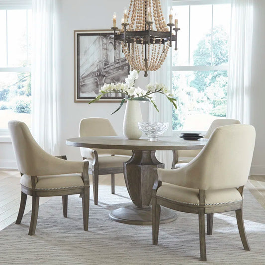 Kaila 4 Piece Solid Wood & Top Pedestal Dining Set