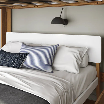 Ambur Full L-Shaped Bunk Bed, Pecan and White