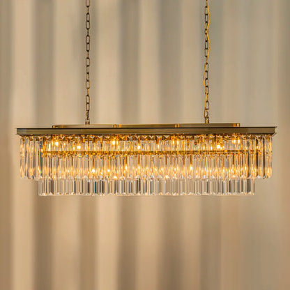 Cleaven 12 Light 50" Modern Luxury Fringe Crystal Chandelier for Dining Room