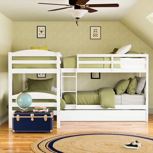 Nevaeh Kids Twin over Twin Bunk Bed with Trundle