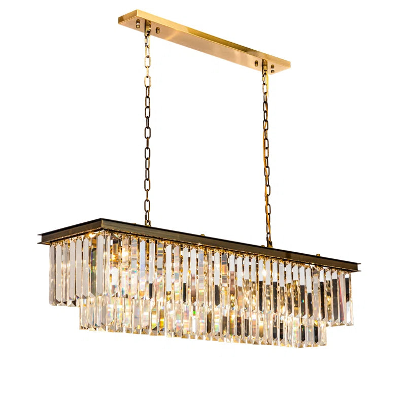 Cleaven 12 Light 50" Modern Luxury Fringe Crystal Chandelier for Dining Room