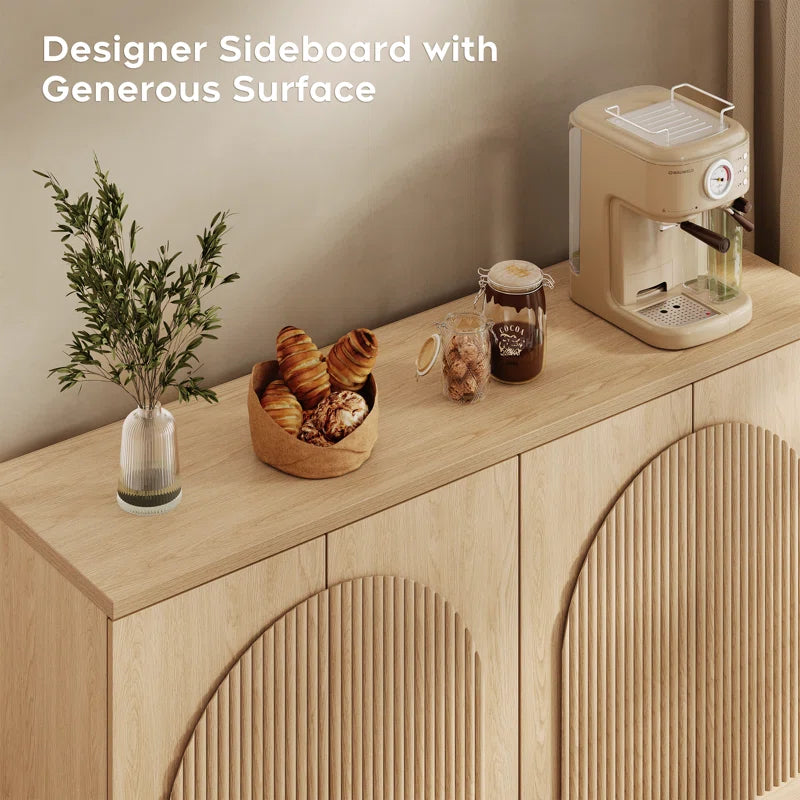 Designer 55'' Curved Three Dimensional Texture Sideboard