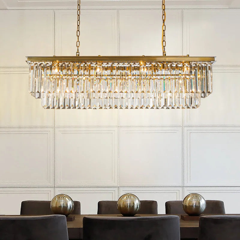 Cleaven 12 Light 50" Modern Luxury Fringe Crystal Chandelier for Dining Room