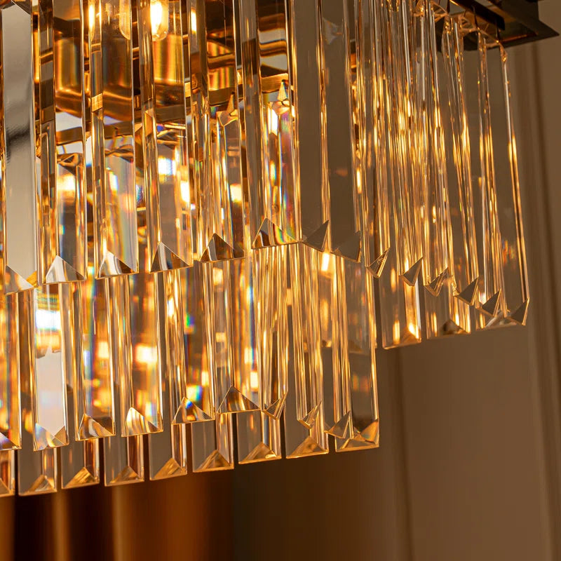 Cleaven 12 Light 50" Modern Luxury Fringe Crystal Chandelier for Dining Room