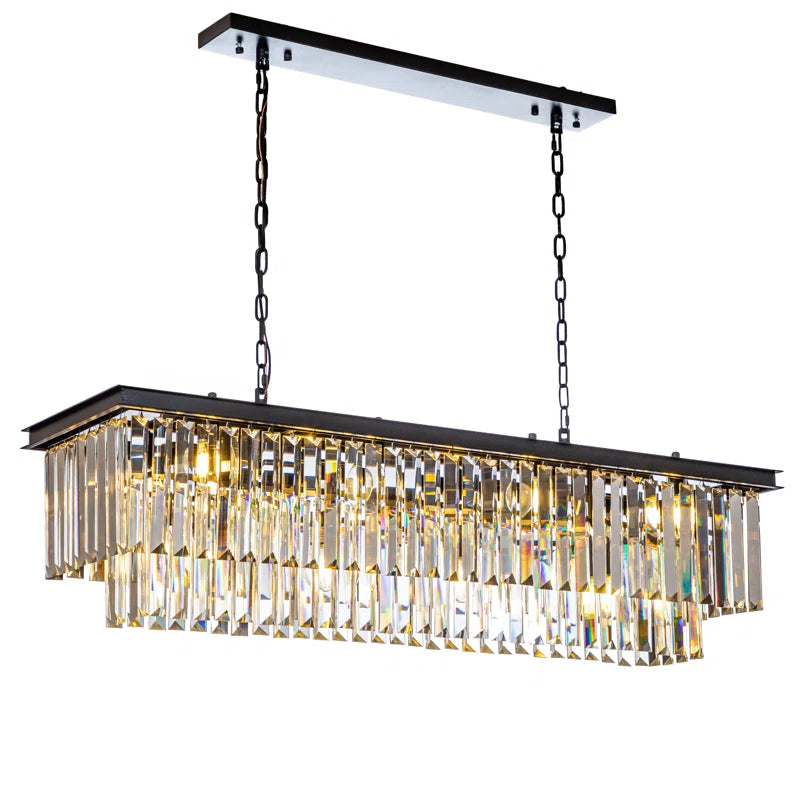 Cleaven 12 Light 50" Modern Luxury Fringe Crystal Chandelier for Dining Room