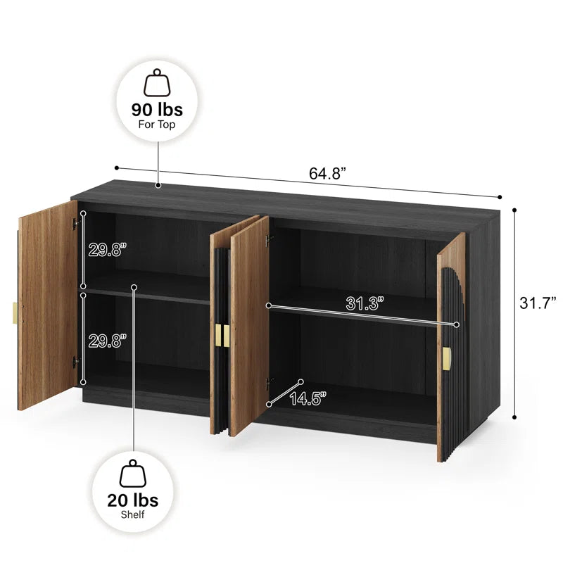 64.8" Corbey Fluted Arc Accent Sideboard