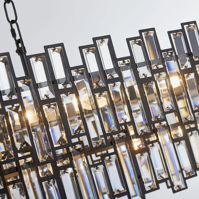 Light Dimmable Modern Rectangle Crystal Chandelier