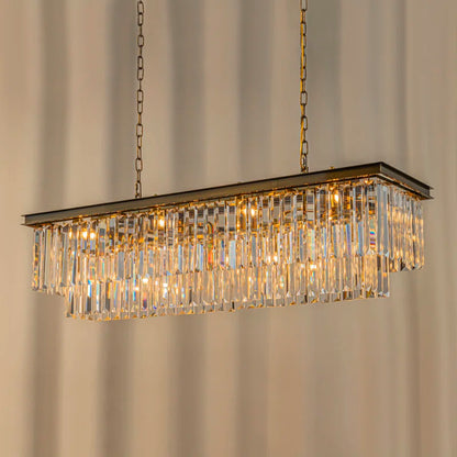 Cleaven 12 Light 50" Modern Luxury Fringe Crystal Chandelier for Dining Room